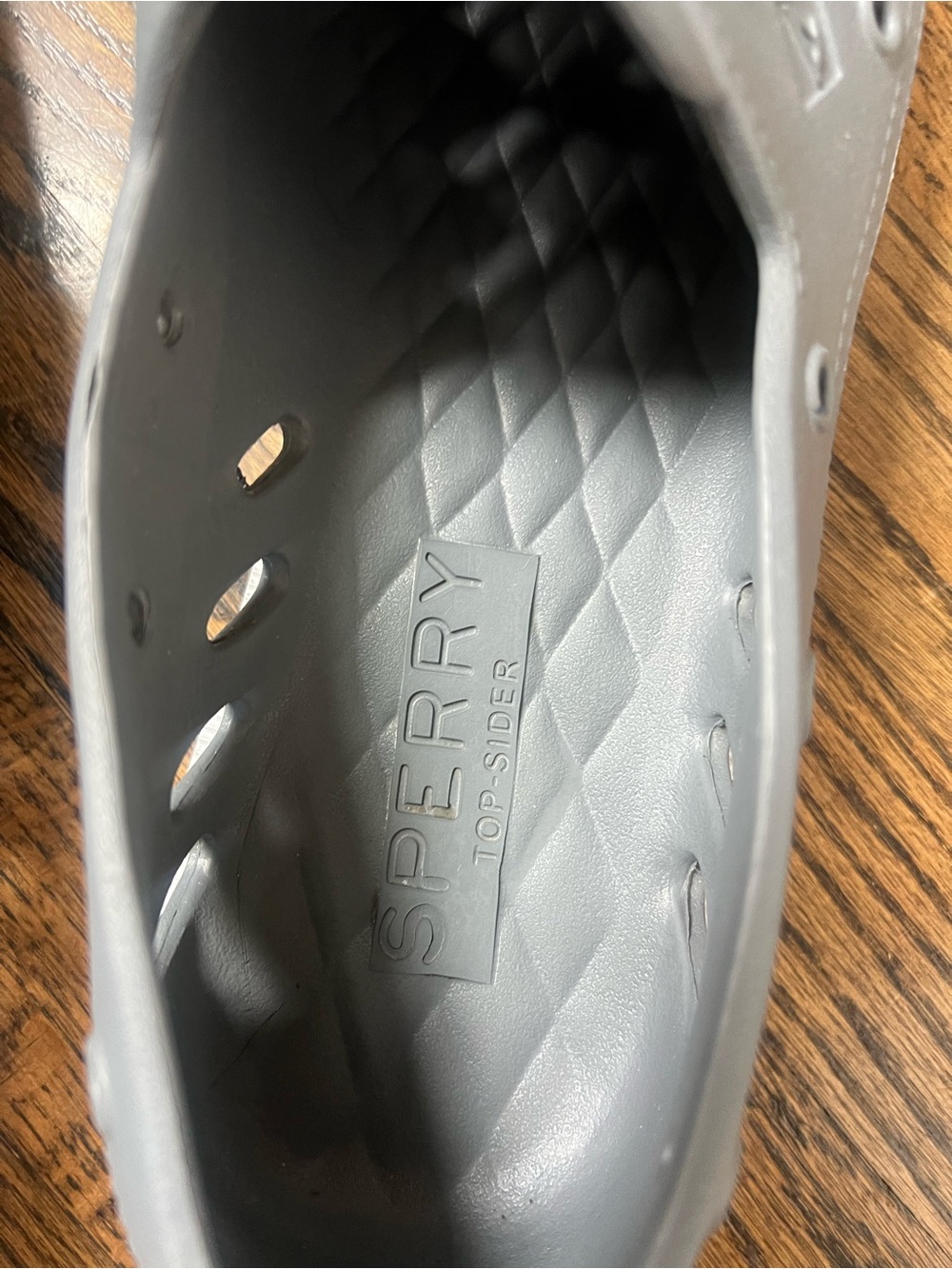 Sperry Men's Gray Slip-On Perforated Boat Shoes - Picture 9 of 11